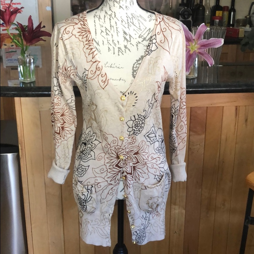 NWOT! Charlotte Tarantola Floral Print Cardigan